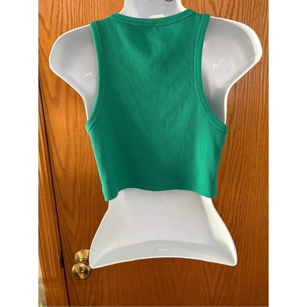 Wild Fable Green Ribbed Cropped Tank - Picture 3 of 5